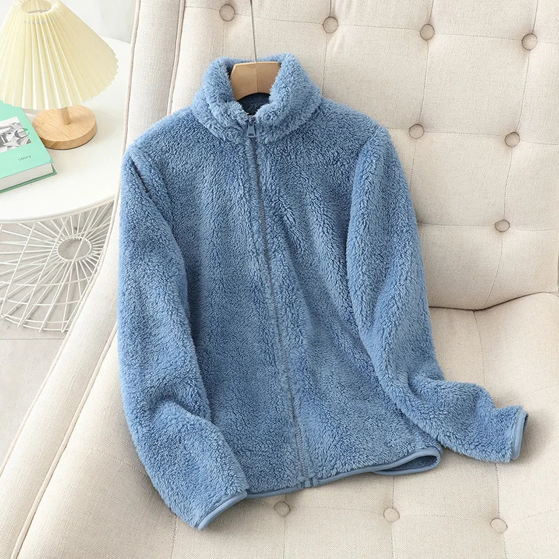 Warme Teddy Vest Met Opstaande Kraag | Warm