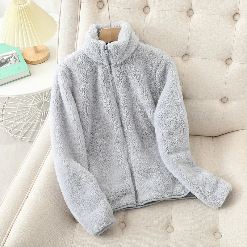 Warme Teddy Vest Met Opstaande Kraag | Warm