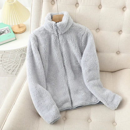 Warme Teddy Vest Met Opstaande Kraag | Warm