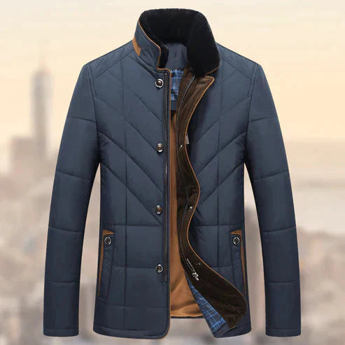 Winterjas Met Knoopdetails Voor Heren | Opstaande Kraag