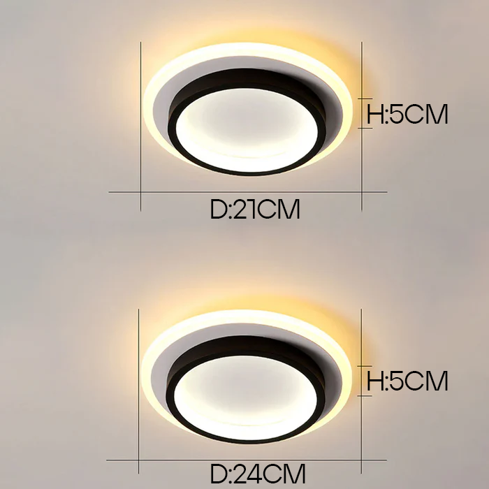 Ronde LED Plafondlamp voor Hal | Metalen & Acryl Designlamp voor Gang of Overloop – HaloPath LED