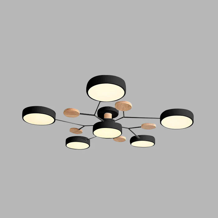 Moderne Ronde LED Plafondlamp van IJzer | Half-inbouw Designlamp voor Woonkamer of Eetkamer – IronHalo LED