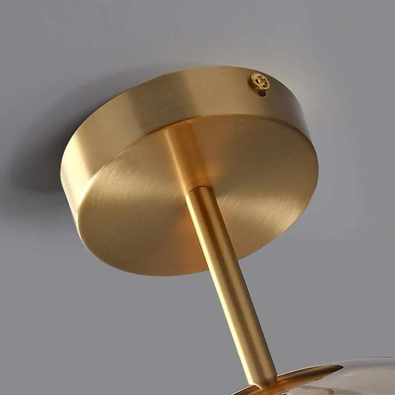 Set van 2 Moderne Koperkleurige Glazen Plafondlampen | Sfeervolle Verlichting voor Hal of Overloop – CopperGlow Duo