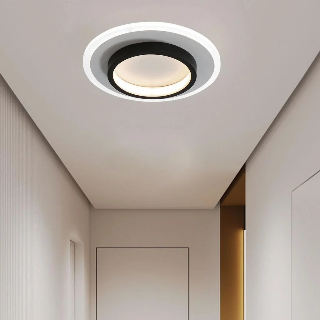 Ronde LED Plafondlamp voor Hal | Metalen & Acryl Designlamp voor Gang of Overloop – HaloPath LED