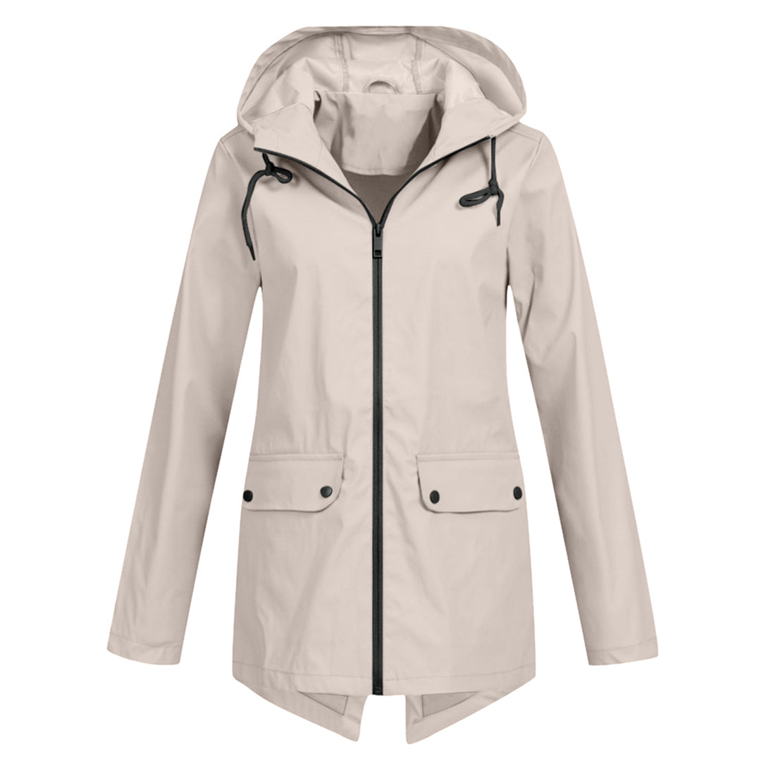 Halflang Regenjack Met Rits En Capuchon