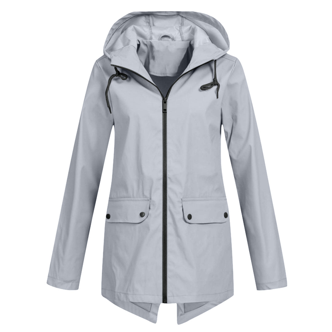 Halflang Regenjack Met Rits En Capuchon