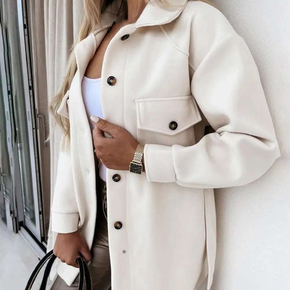 Stijlvolle Jas Met Knoopsluiting | Oversized