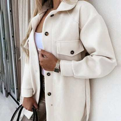 Stijlvolle Jas Met Knoopsluiting | Oversized