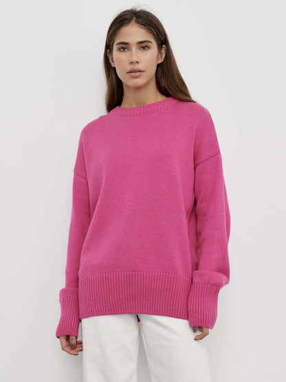 Oversized Trui Met Ronde Hals | Lange Mouwen
