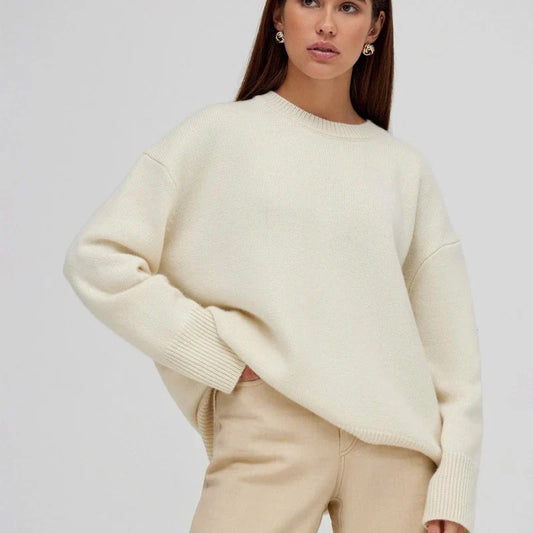 Oversized Trui Met Ronde Hals | Lange Mouwen