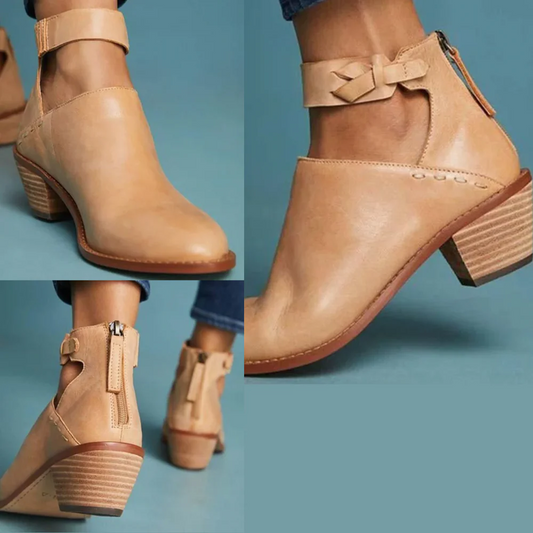 Comfortabele Dames Schoen Met Hak & Ritssluiting - Boho