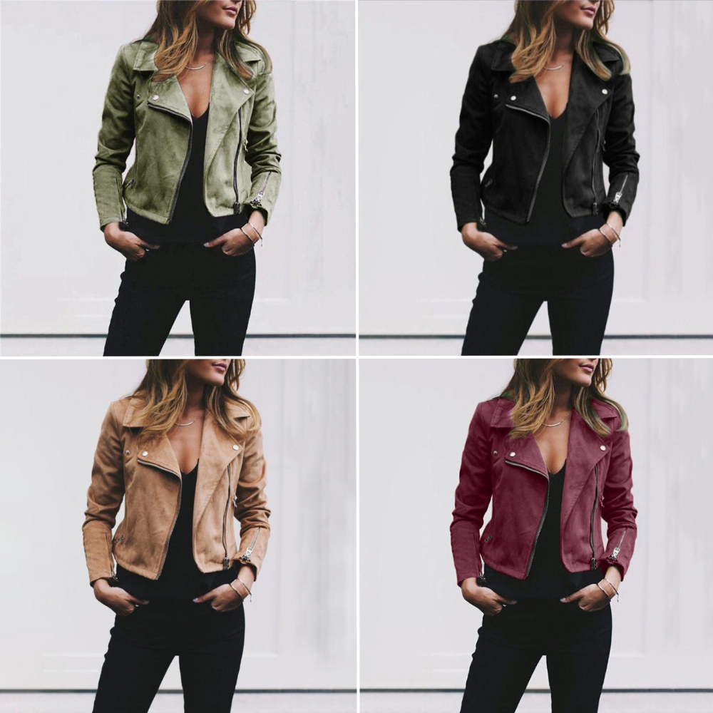 Trendy Kort Motorjack Met Rits | Winter