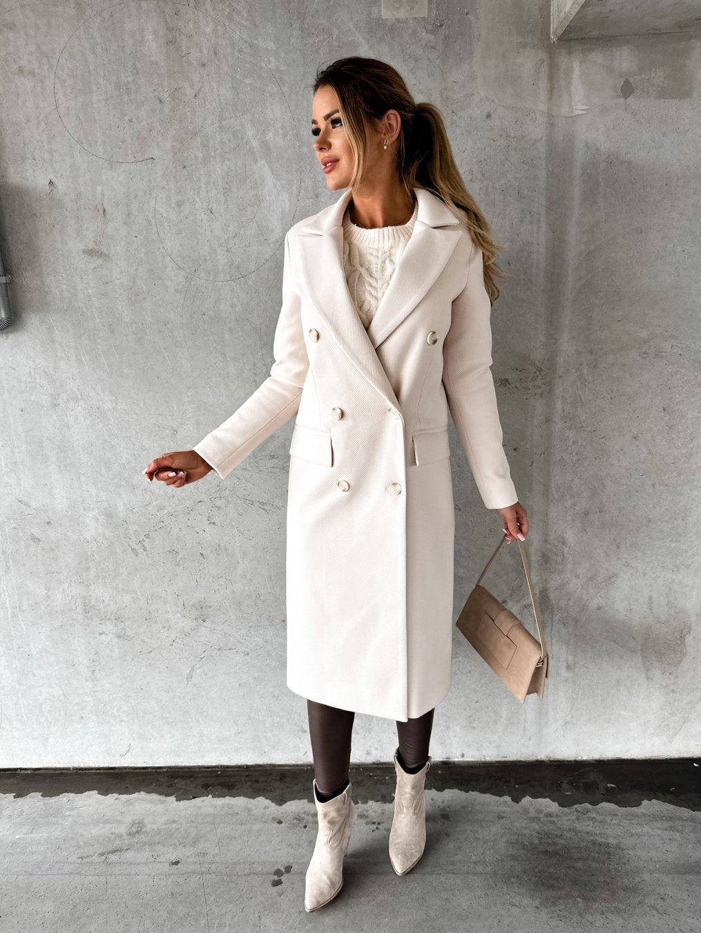 Stijlvolle Trenchcoat Jas Met Knoopsluiting | Lang