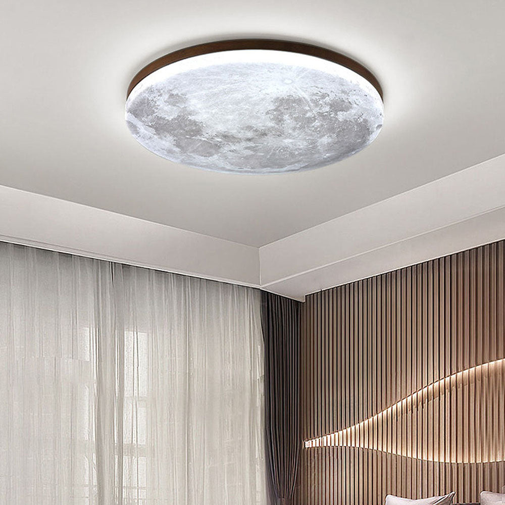 Art Deco Ronde LED Plafondlamp met Maanlicht Effect | Sfeervolle Verlichting voor Woonkamer – LunaDeco Ceiling Light