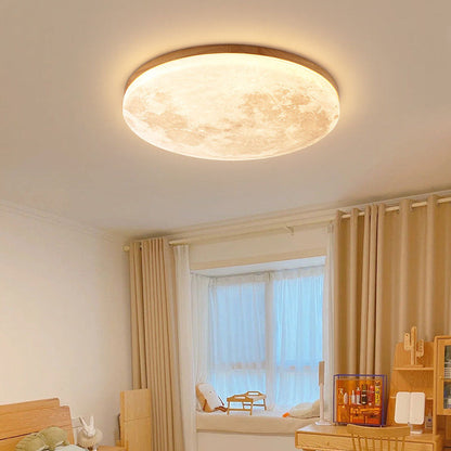 Art Deco Ronde LED Plafondlamp met Maanlicht Effect | Sfeervolle Verlichting voor Woonkamer – LunaDeco Ceiling Light