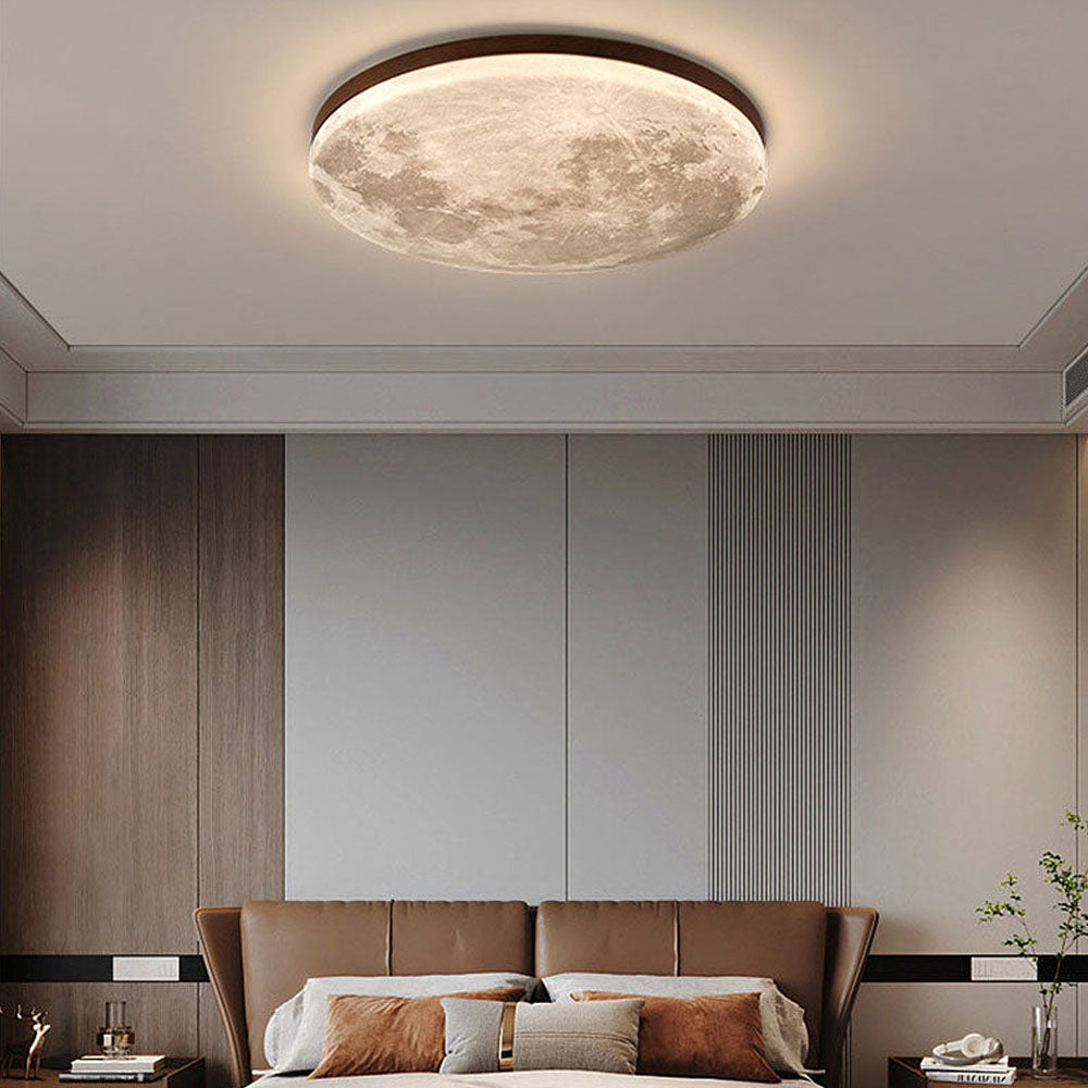 Art Deco Ronde LED Plafondlamp met Maanlicht Effect | Sfeervolle Verlichting voor Woonkamer – LunaDeco Ceiling Light