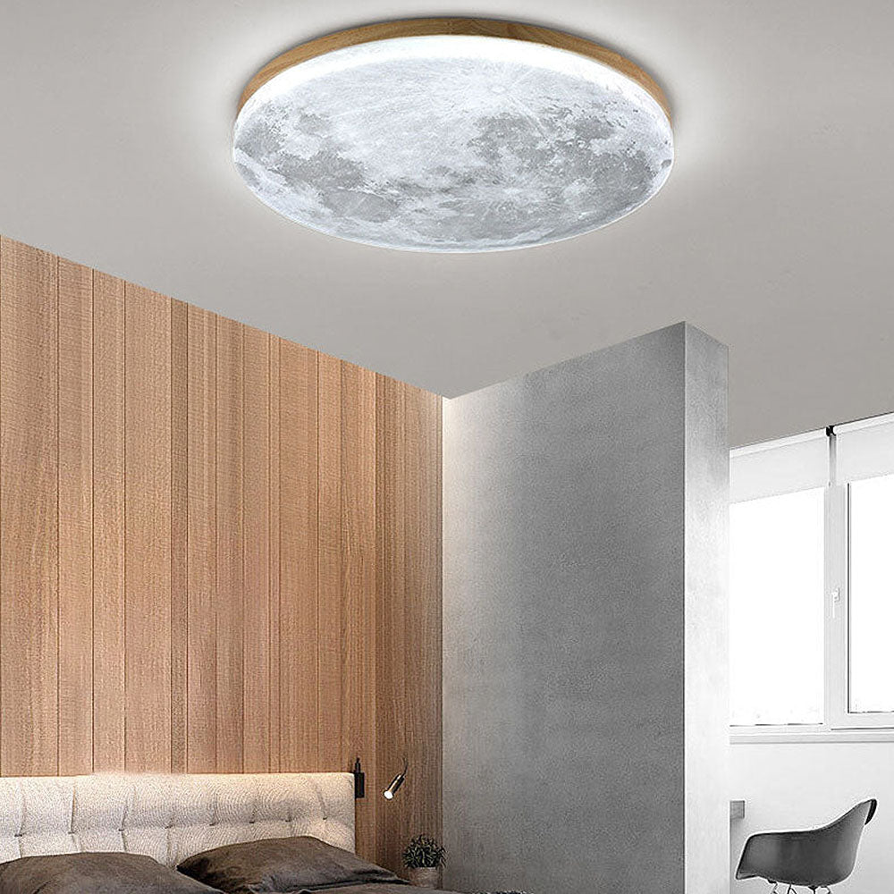 Art Deco Ronde LED Plafondlamp met Maanlicht Effect | Sfeervolle Verlichting voor Woonkamer – LunaDeco Ceiling Light
