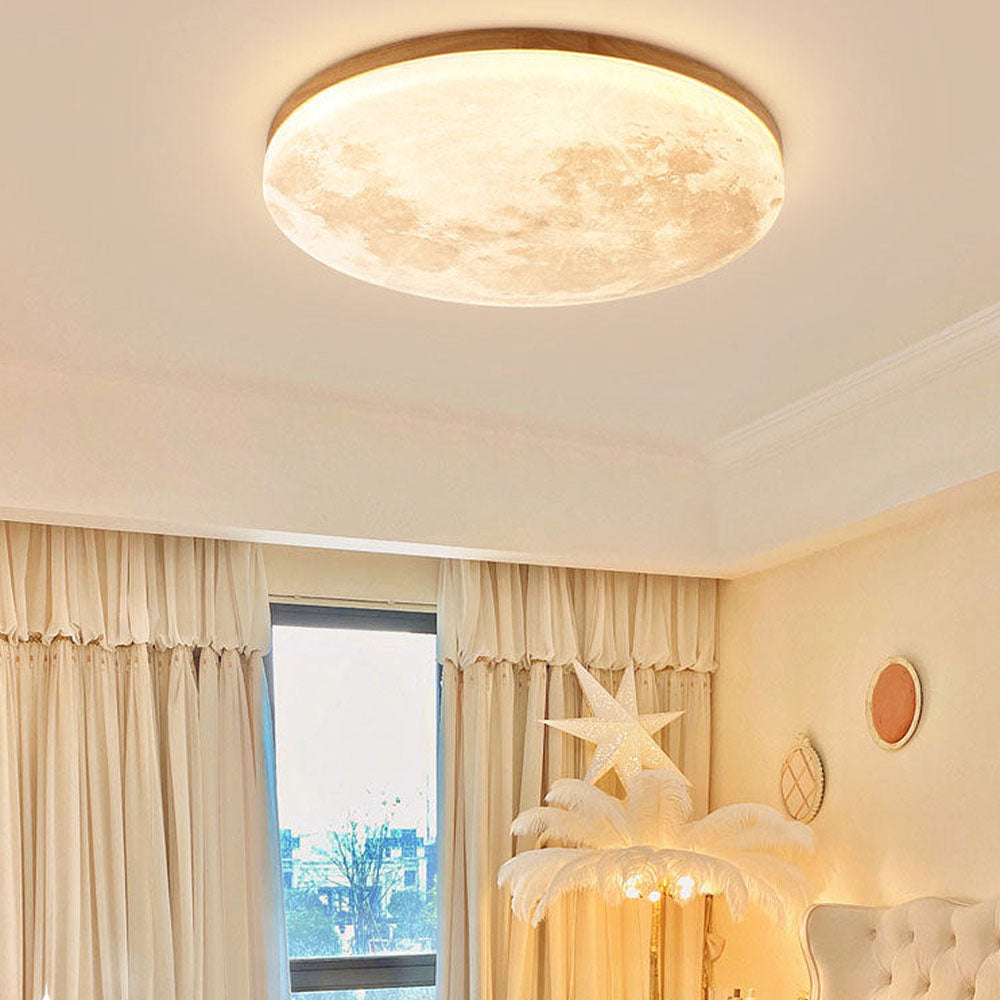 Art Deco Ronde LED Plafondlamp met Maanlicht Effect | Sfeervolle Verlichting voor Woonkamer – LunaDeco Ceiling Light