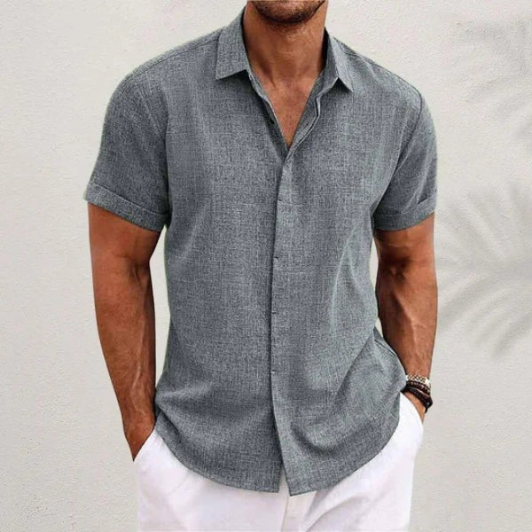 Heren Overhemd Korte Mouwen | Ademend Katoen-Linnen voor Zomer & Casual Stijl