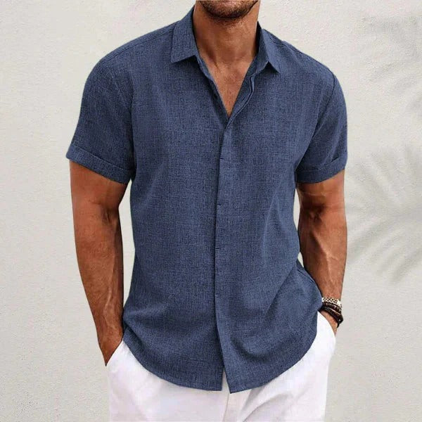 Heren Overhemd Korte Mouwen | Ademend Katoen-Linnen voor Zomer & Casual Stijl