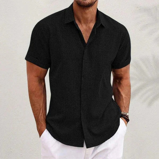 Heren Overhemd Korte Mouwen | Ademend Katoen-Linnen voor Zomer & Casual Stijl