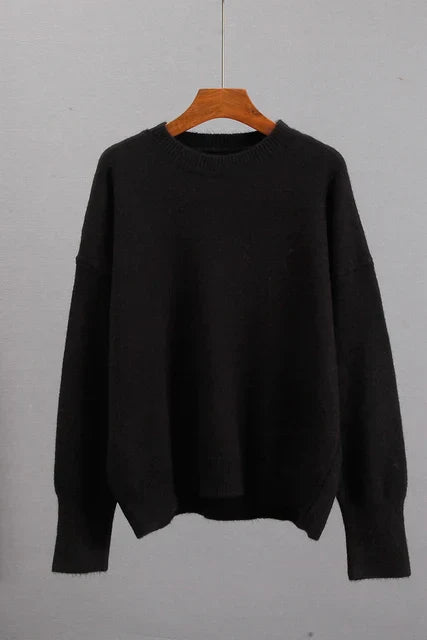 Oversized Trui Met Ronde Hals | Lange Mouwen