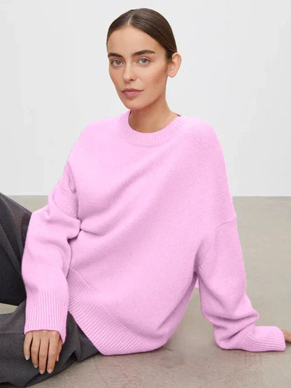 Oversized Trui Met Ronde Hals | Lange Mouwen
