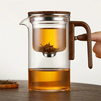 Elegante Glazen Theepot met Infuser – Creatief Ontwerp voor Losse Thee – ZenSteep – Amari