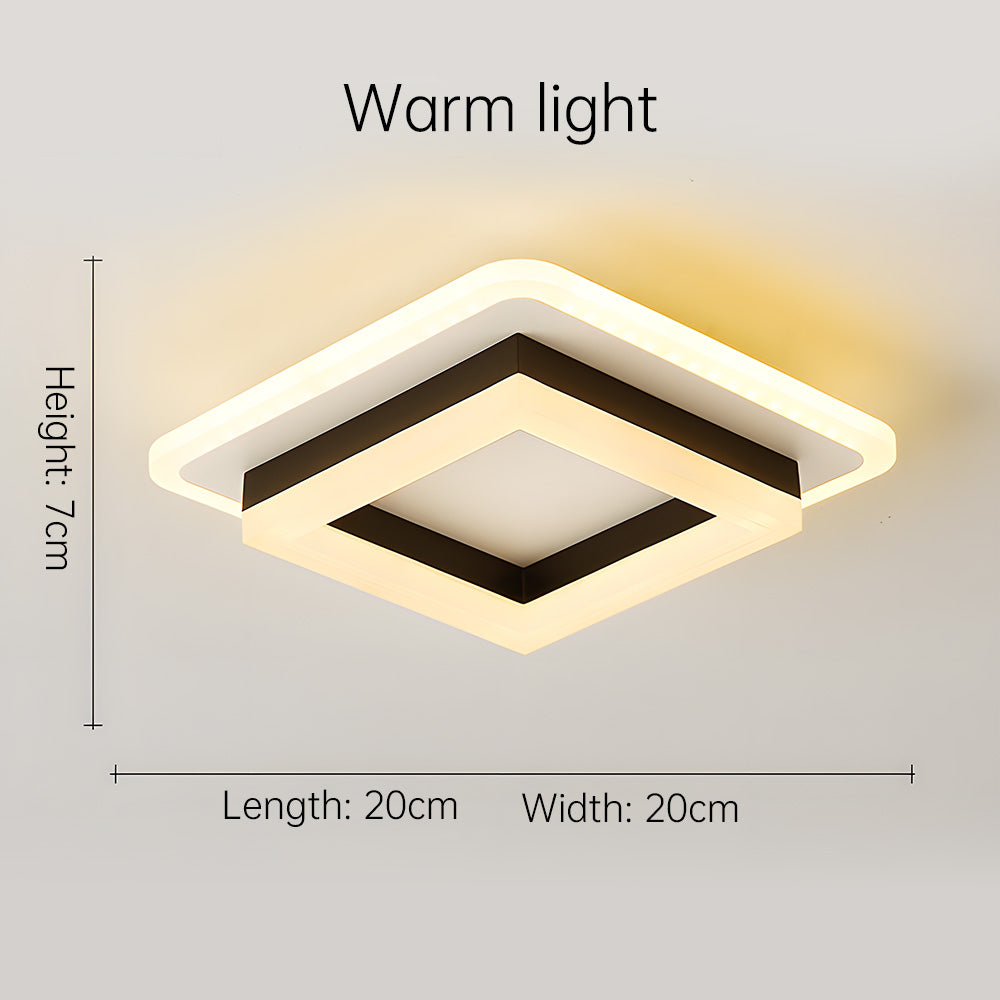 Vierkante LED Plafondlamp voor Hal | Moderne Opbouwlamp voor Gang of Overloop – SquareGlow Hall Light