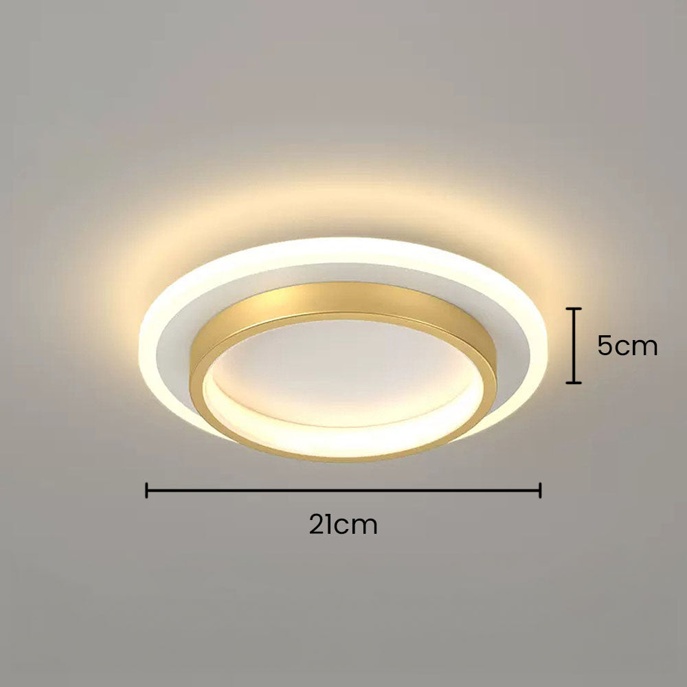 Ronde LED Plafondlamp voor Hal | Metalen & Acryl Designlamp voor Gang of Overloop – HaloPath LED