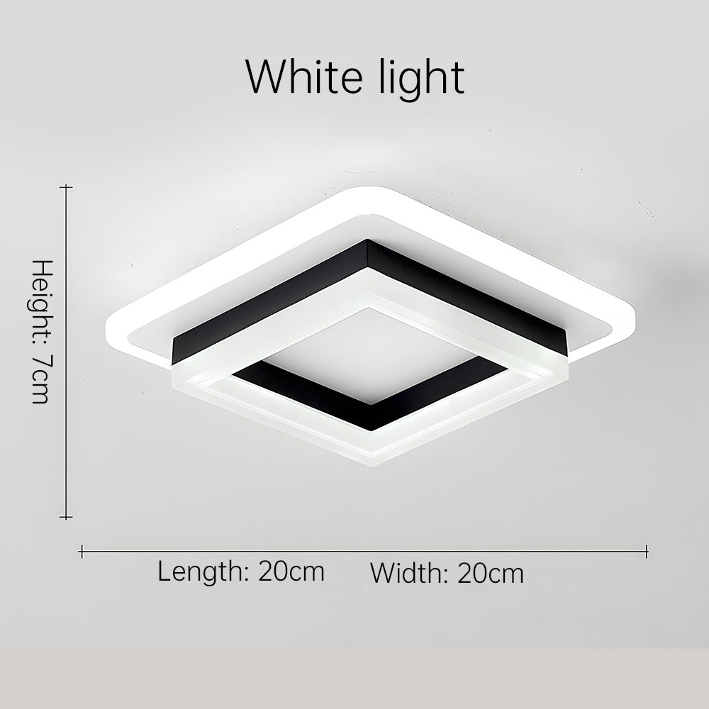 Vierkante LED Plafondlamp voor Hal | Moderne Opbouwlamp voor Gang of Overloop – SquareGlow Hall Light