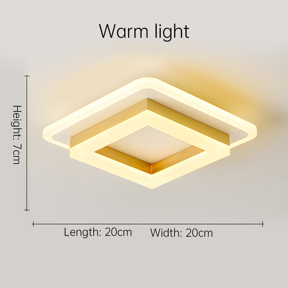 Vierkante LED Plafondlamp voor Hal | Moderne Opbouwlamp voor Gang of Overloop – SquareGlow Hall Light