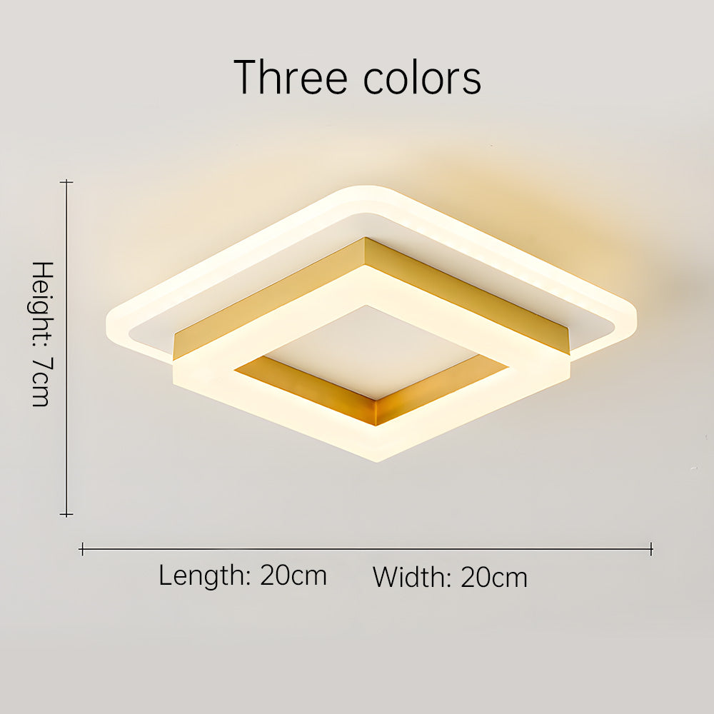 Vierkante LED Plafondlamp voor Hal | Moderne Opbouwlamp voor Gang of Overloop – SquareGlow Hall Light
