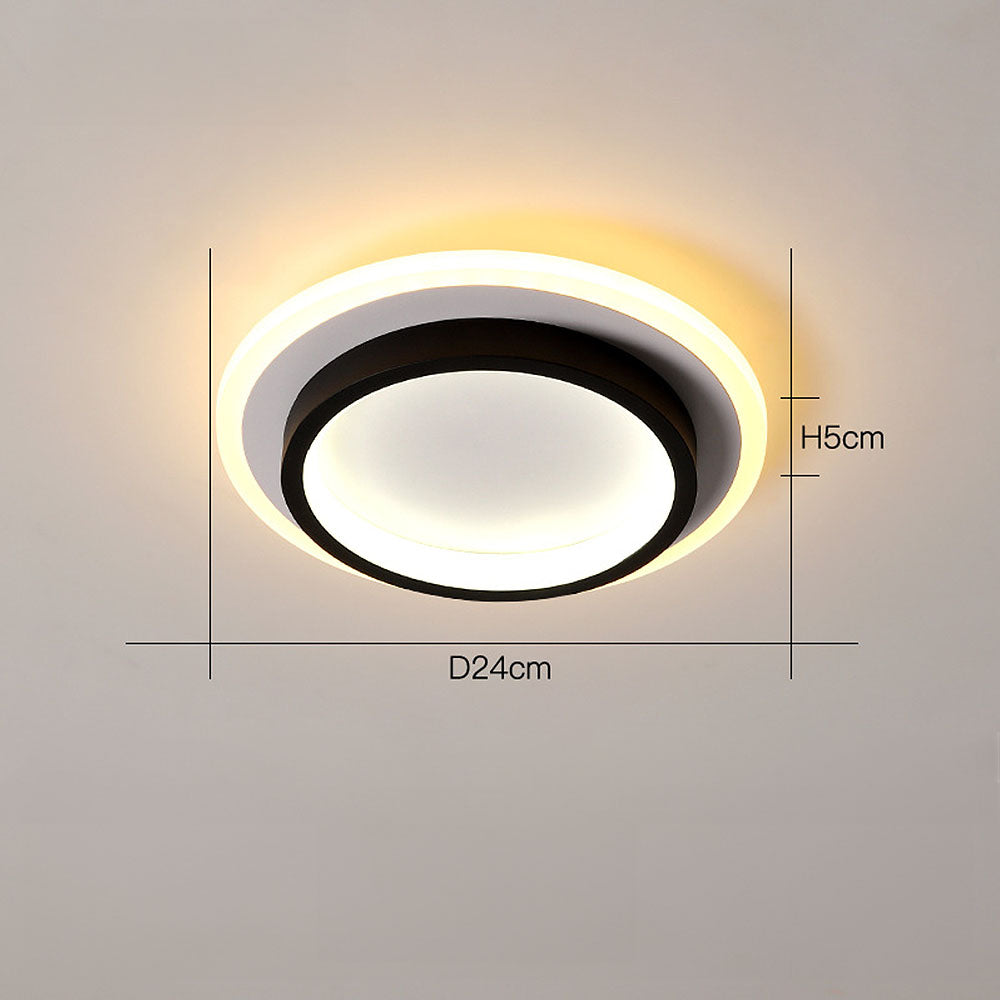 Ronde LED Plafondlamp voor Hal | Metalen & Acryl Designlamp voor Gang of Overloop – HaloPath LED