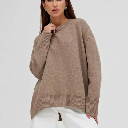 Oversized Trui Met Ronde Hals | Lange Mouwen