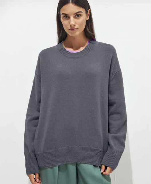 Oversized Trui Met Ronde Hals | Lange Mouwen