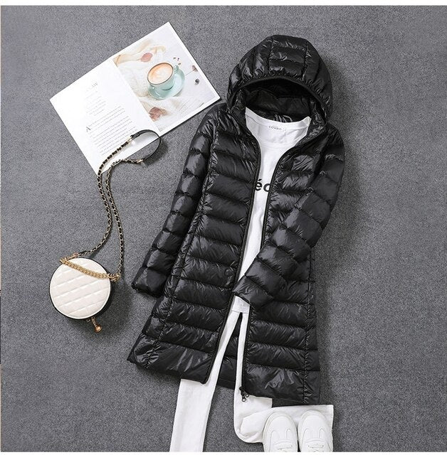 Lange Donsjas Met Afneembare Capuchon | Warm