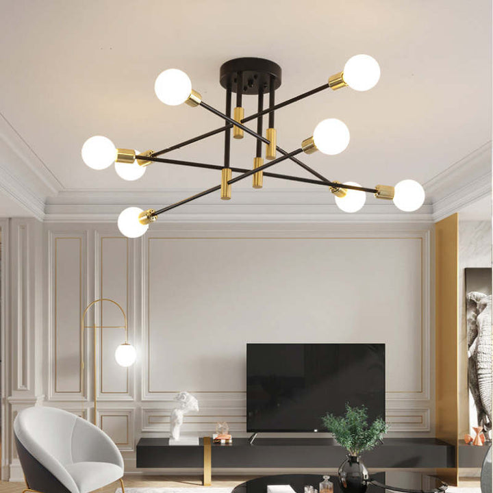 Moderne Zwarte Plafondlamp in Nordic Stijl | Minimalistisch Design voor Woonkamer of Hal – NordBlack Ceiling Light