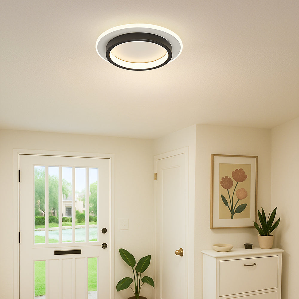 Ronde LED Plafondlamp voor Hal | Metalen & Acryl Designlamp voor Gang of Overloop – HaloPath LED