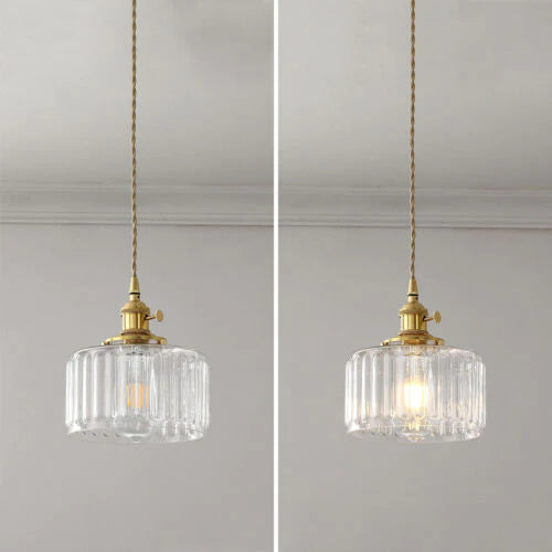 Vintage Cilindervormige Glazen Hanglamp | Elegante Retro Pendellamp voor Eettafel of Hal – GlassCyl Vintage