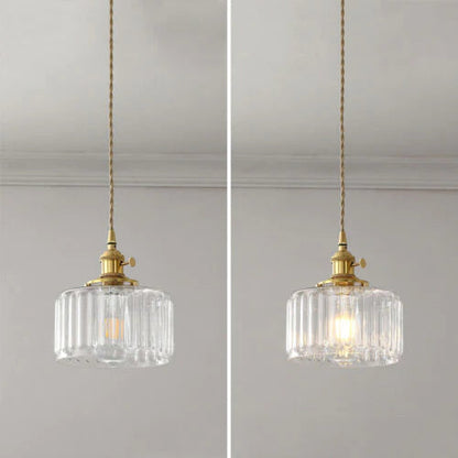 Vintage Cilindervormige Glazen Hanglamp | Elegante Retro Pendellamp voor Eettafel of Hal – GlassCyl Vintage