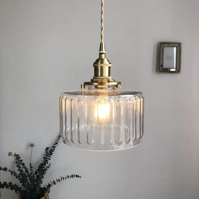 Vintage Cilindervormige Glazen Hanglamp | Elegante Retro Pendellamp voor Eettafel of Hal – GlassCyl Vintage