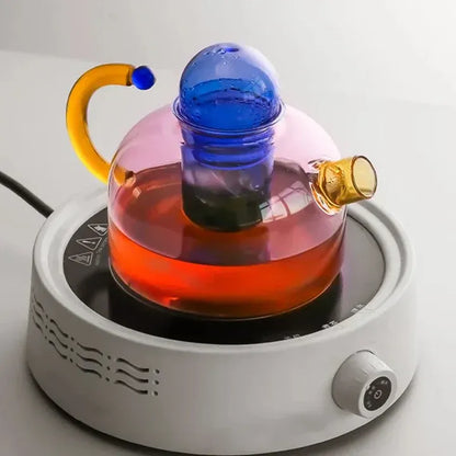 Elegante Glazen Waterketel met Mokken | Transparant Design met Contrasterende Kleuren voor Stijlvol Thee- of Koffiemoment – BrewStyle Set