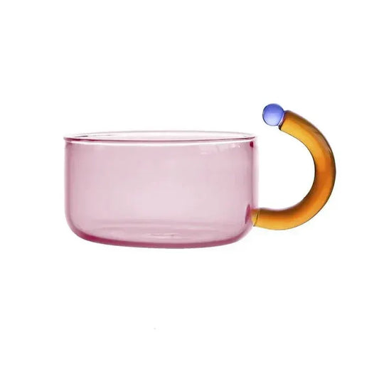 Elegante Glazen Waterketel met Mokken | Transparant Design met Contrasterende Kleuren voor Stijlvol Thee- of Koffiemoment – BrewStyle Set