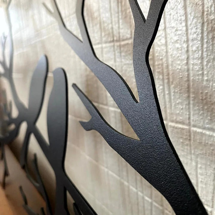 Metalen Muurdecoratie Vogels op Tak | Stijlvolle Wandkunst voor Moderne of Klassieke Interieurs – BirdBranch Wall Art