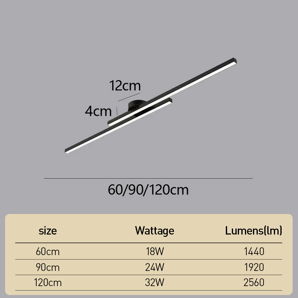 Moderne Aluminium LED Plafondlamp Langwerpig | Semi-Flush Design voor Woonkamer – LineaGlow LED