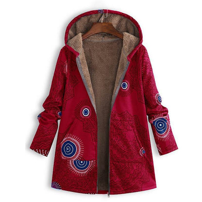 Trendy Bloemenjas Met Capuchon | Warm