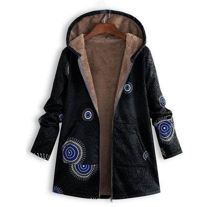 Trendy Bloemenjas Met Capuchon | Warm