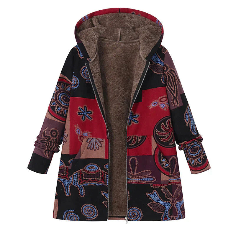 Trendy Bloemenjas Met Capuchon | Warm