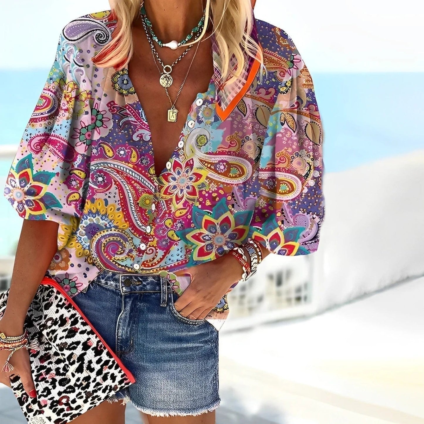 Zomers Mandala Print Dames Shirt – Luna